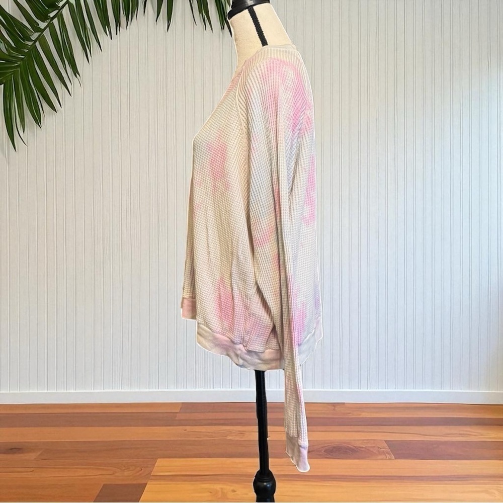 Electric & Rose Time To Live Waffle Knit Tie Dye Pullover - M View 4